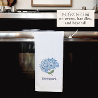 Blooming Hydrangea Personalized Tea Towel
