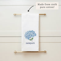 Blooming Hydrangea Personalized Tea Towel