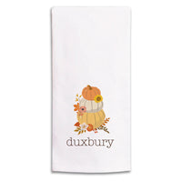 Stacked Muted Pastel Pumpkins Personalized Tea Towel