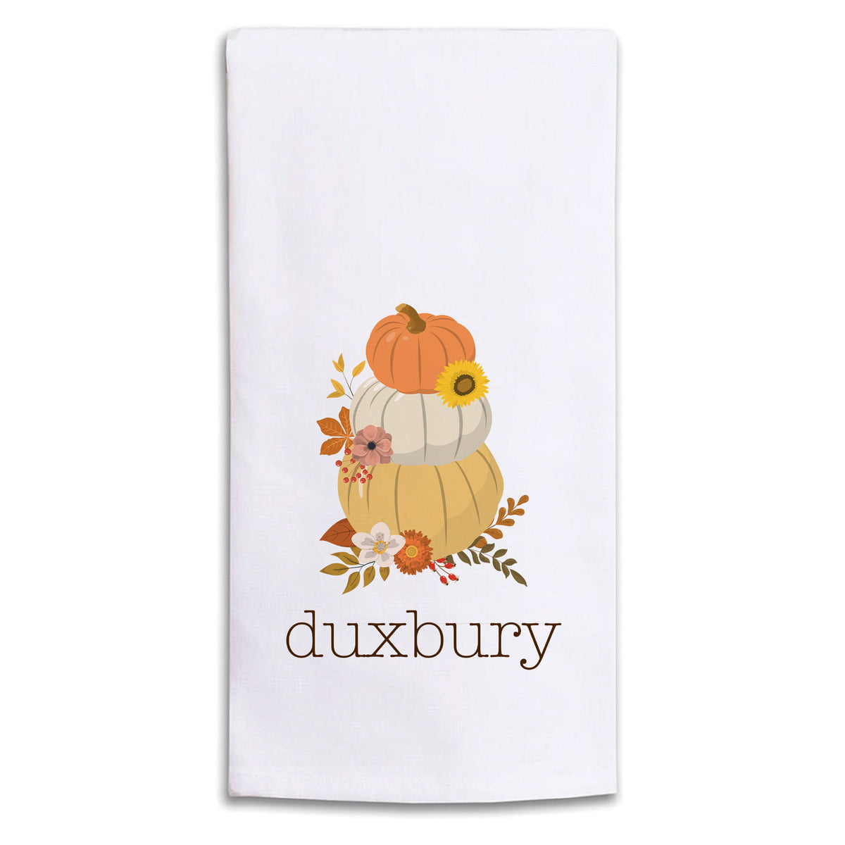 Harvest Pumpkins Personalized Tea Towel
