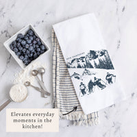 Retro Ski Run Personalized Tea Towel
