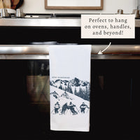 Retro Ski Run Personalized Tea Towel