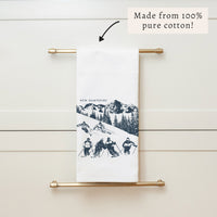 Retro Ski Run Personalized Tea Towel