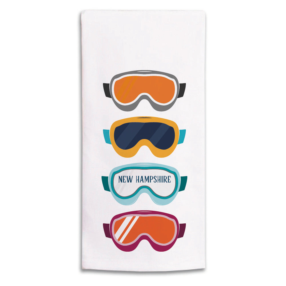 Ski Goggles Personalized Tea Towel