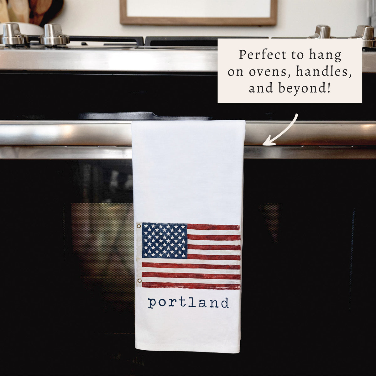 American Vintage Flag Personalized Tea Towel