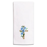 Morning Glory Floral Cross Tea Towel