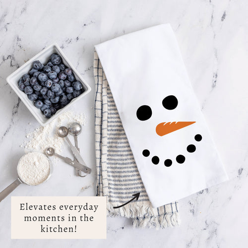 Snowman Face Tea Towel