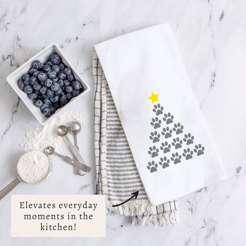 Paw Print Tree Tea Towel