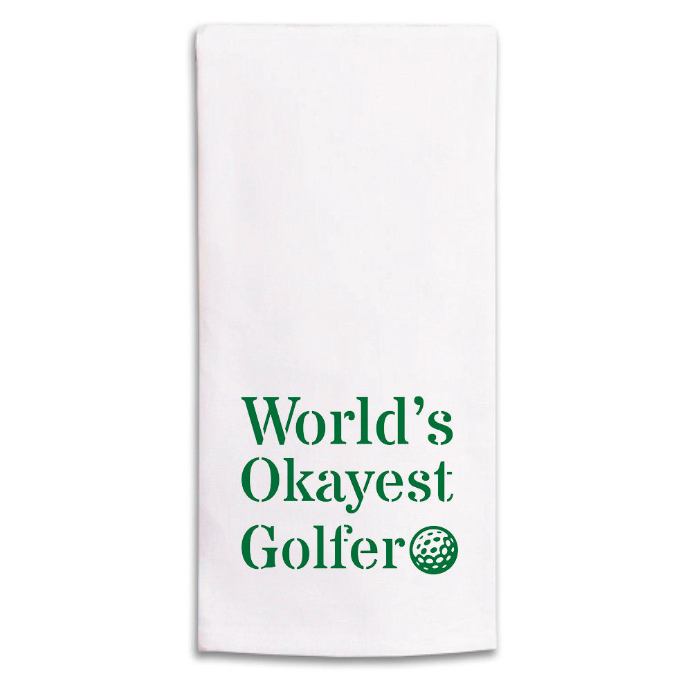 World's Okayest Golfer Tea Towel