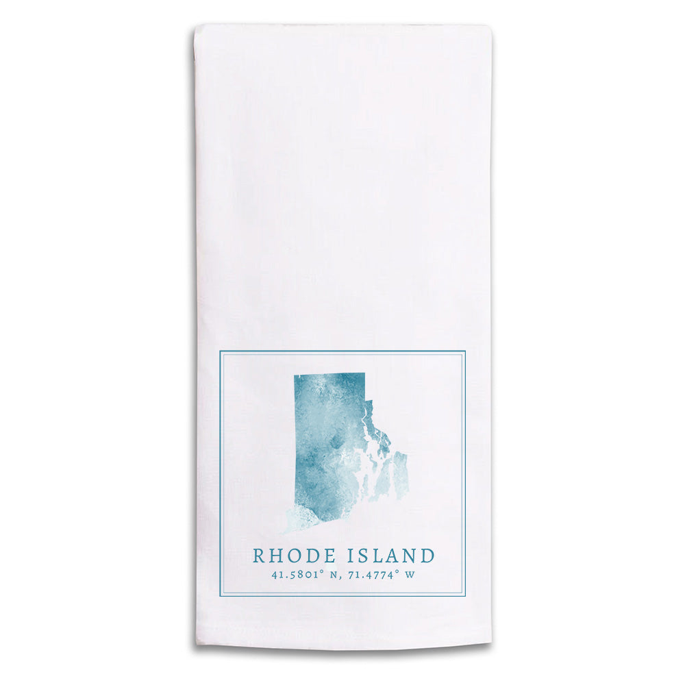 Rhode Island Coordinates Tea Towel