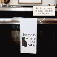 Home Is Where The Pet Cat Tea Towel