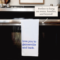 Love To Gainesville And Back Dark Blue Tea Towel