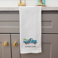 Ski Patrol Truck Personalized Tea Towel