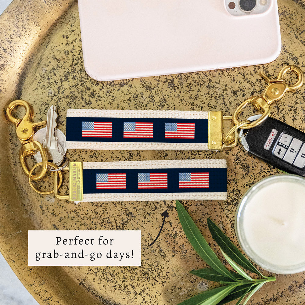 American Flag Color Block Keychain