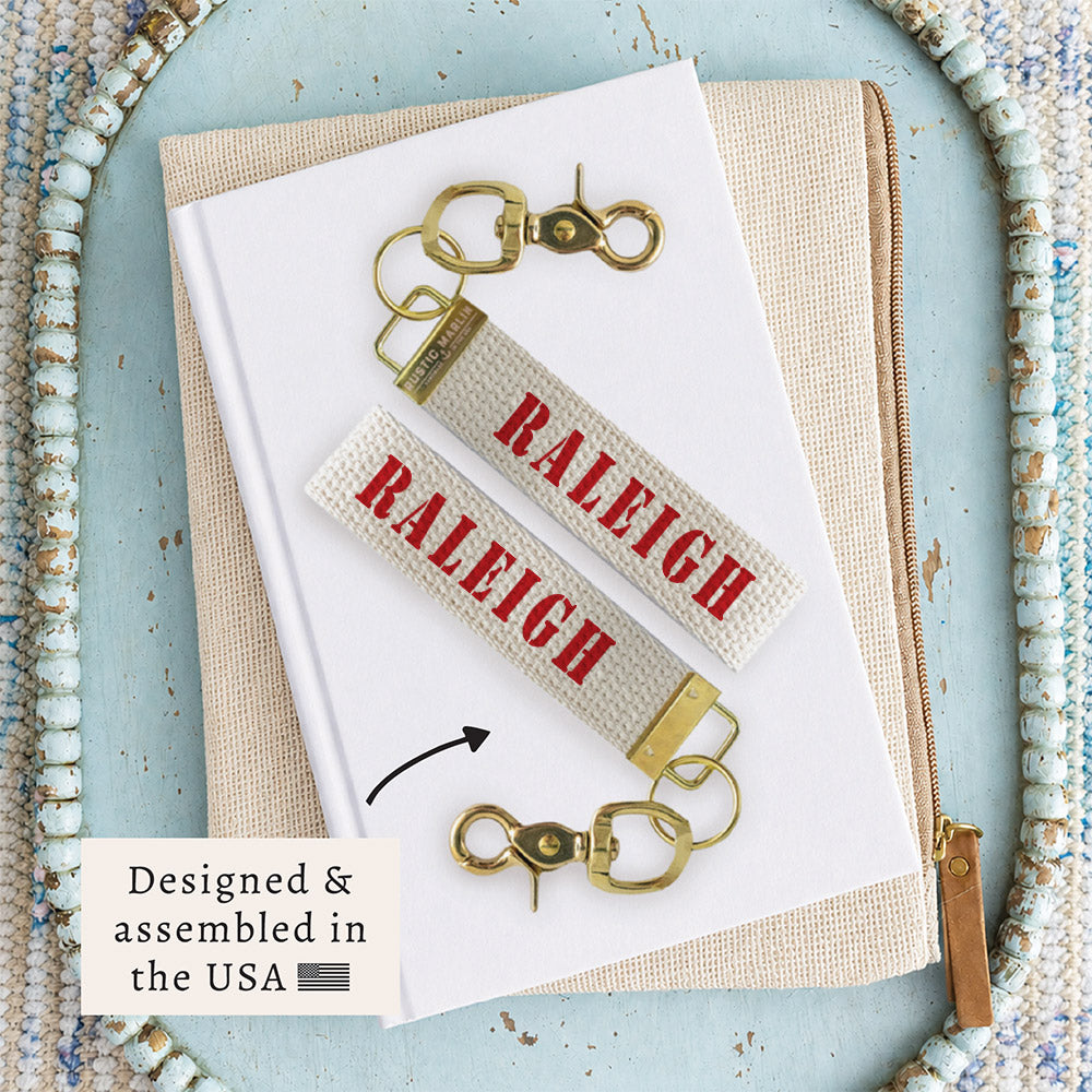 Raleigh Stencil Keychain