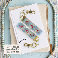 Lobster Blue Stripe Keychain
