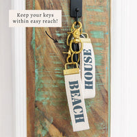 Beach House Grey Blue Keychain