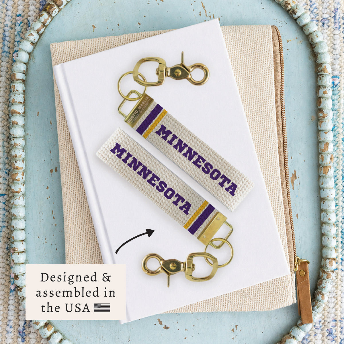Minnesota Stripes Keychain