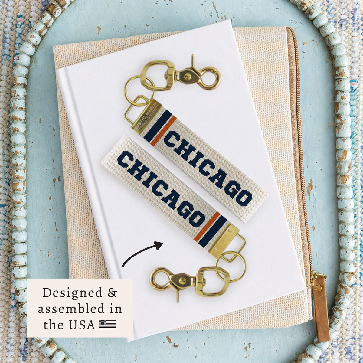 Chicago Stripes Keychain