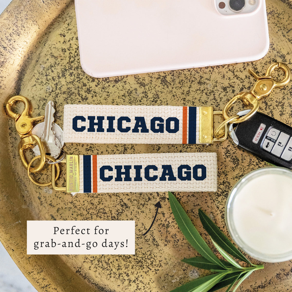 Chicago Stripes Keychain