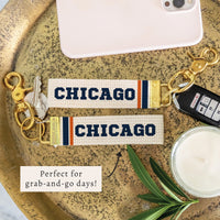 Chicago Stripes Keychain