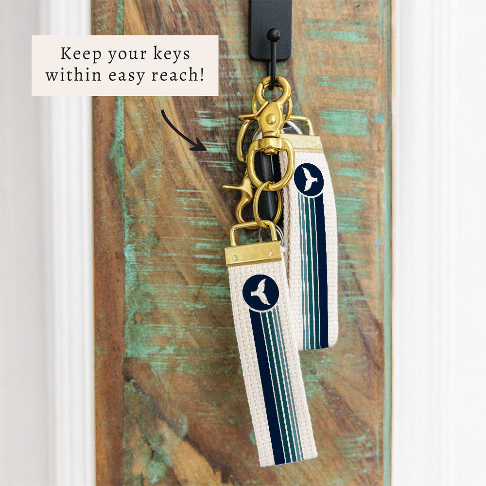 Whale Tail Stripes Keychain