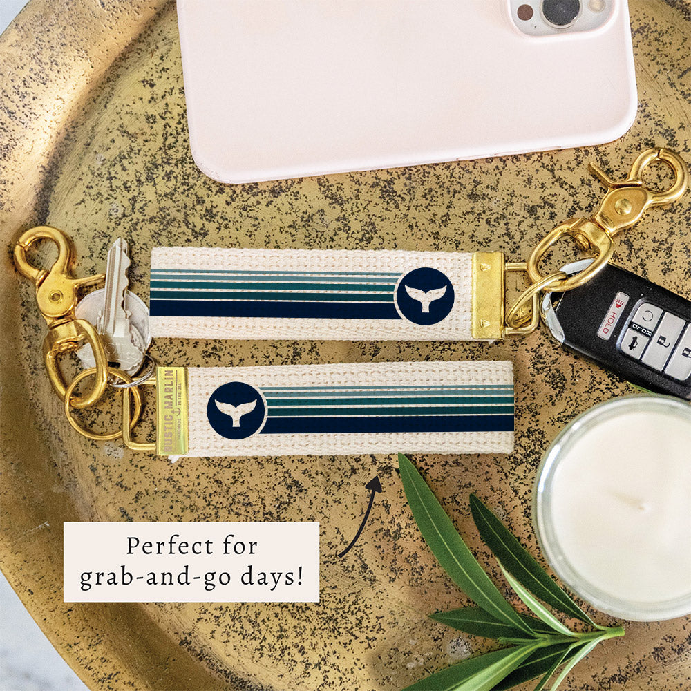 Whale Tail Stripes Keychain