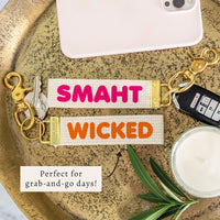Boston Wicked Smaht Orange And Pink Keychain
