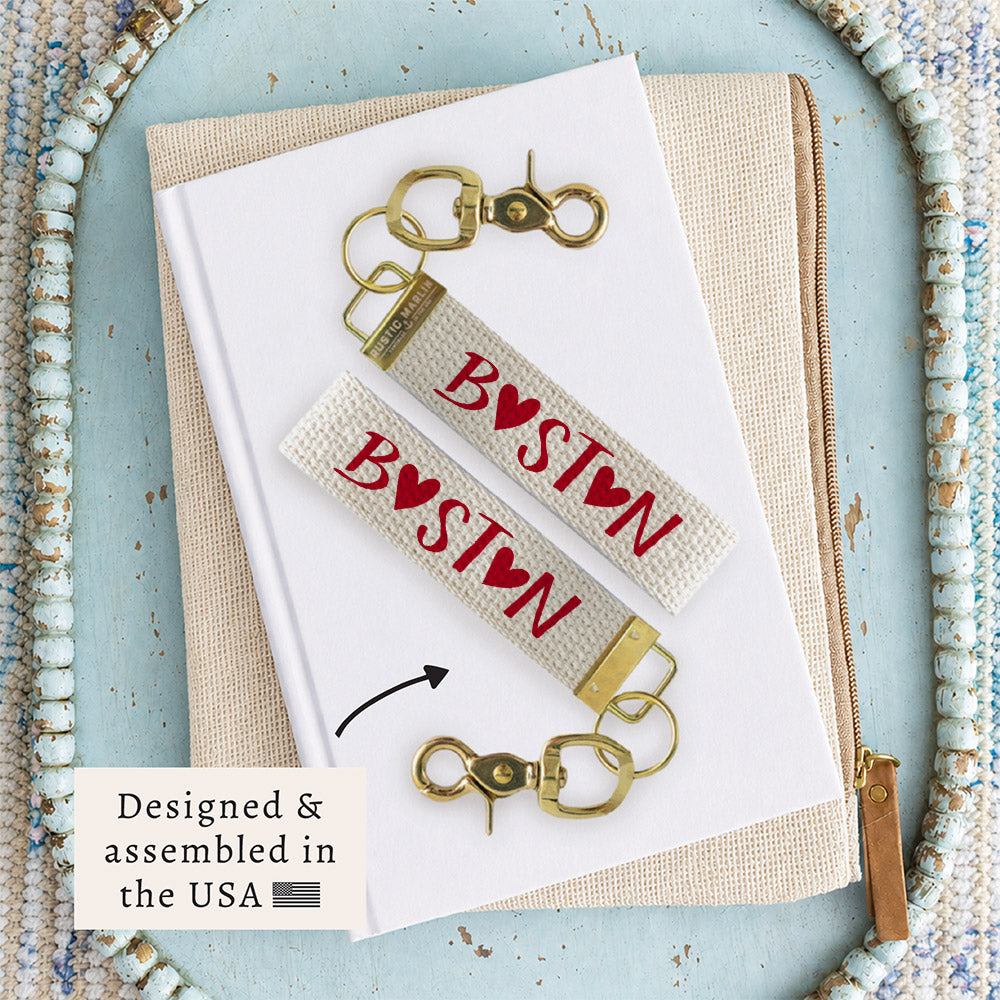 Boston Heart Keychain