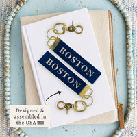 Boston Navy Keychain