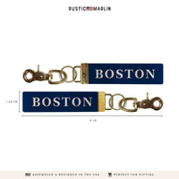 Boston Navy Keychain