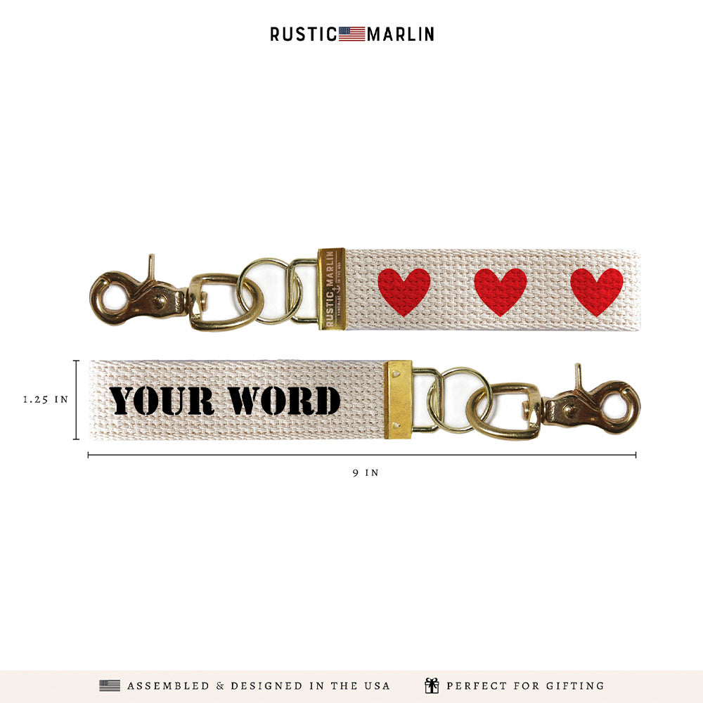 Hearts Personalized Keychain