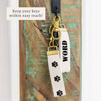 Paw Print Black Personalized Keychain
