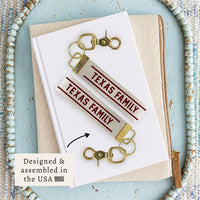 Collegiate Stripe Personalized Keychain