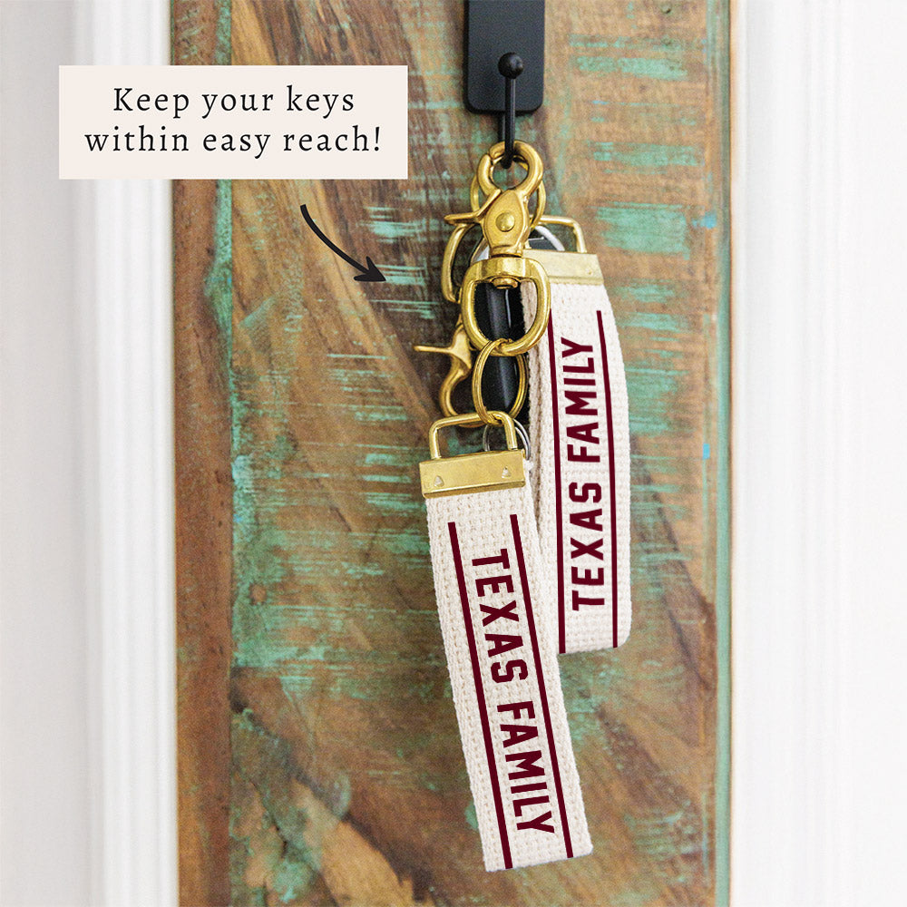 Collegiate Stripe Personalized Keychain