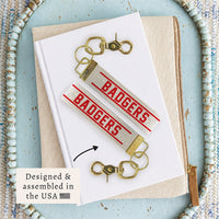 Collegiate Stripe Personalized Keychain