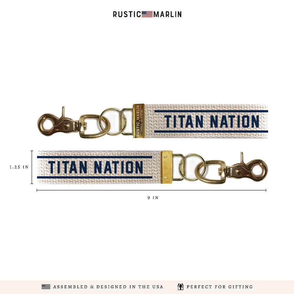 Collegiate Stripe Personalized Keychain