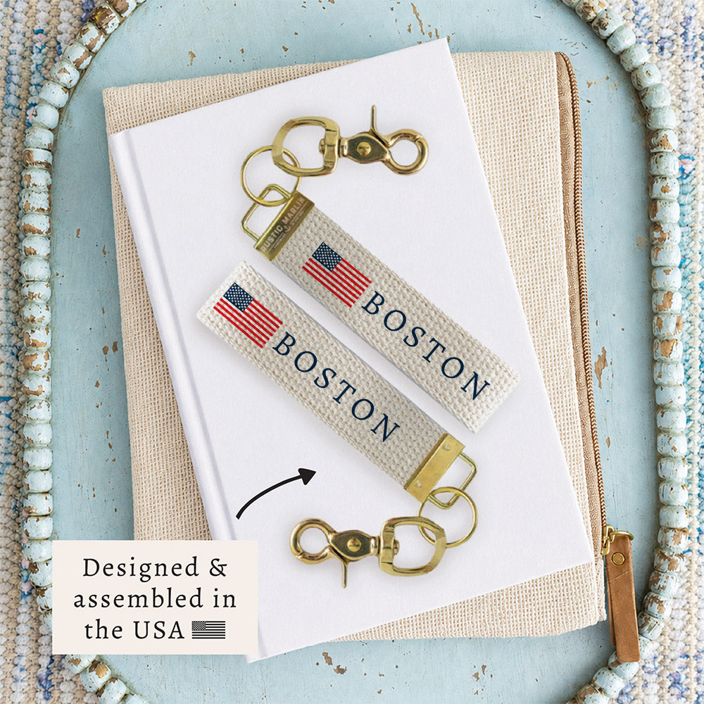 American Flag Personalized Keychain