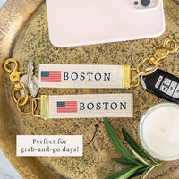 American Flag Personalized Keychain