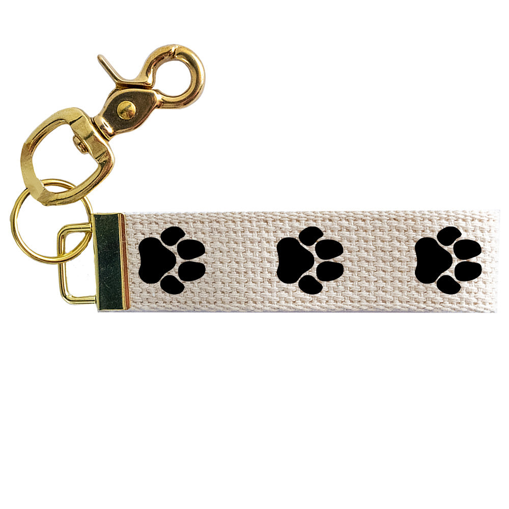 Repeating Paw Print Keychain