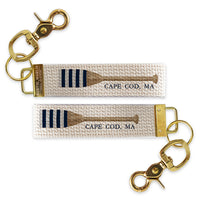Striped Oar Personalized Keychain