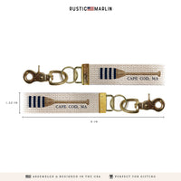 Striped Oar Personalized Keychain