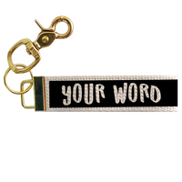 Pick Your Word Light Blue Background Keychain