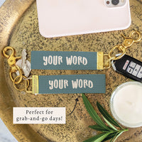Color Block Personalized Keychain