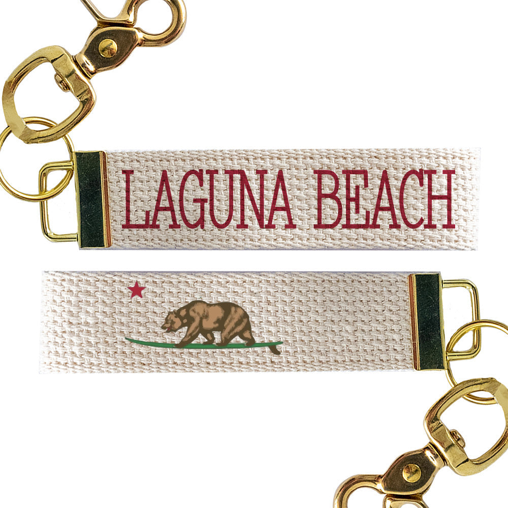 Cali Surf Bear + Word Keychain
