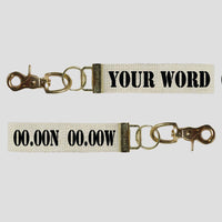 Your Town + Coordinates Keychain