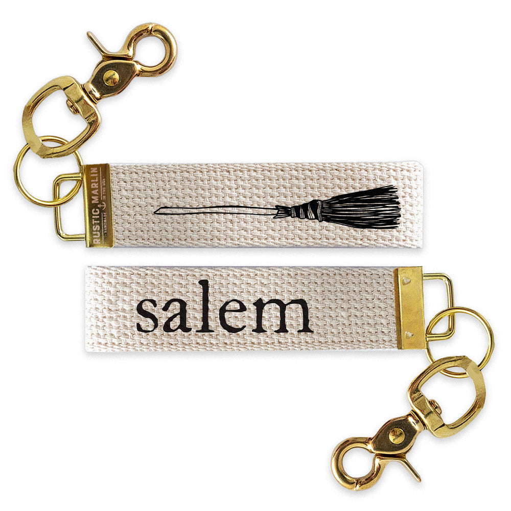 Witch Broom Personalized Keychain