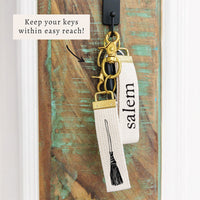 Witch Broom Personalized Keychain