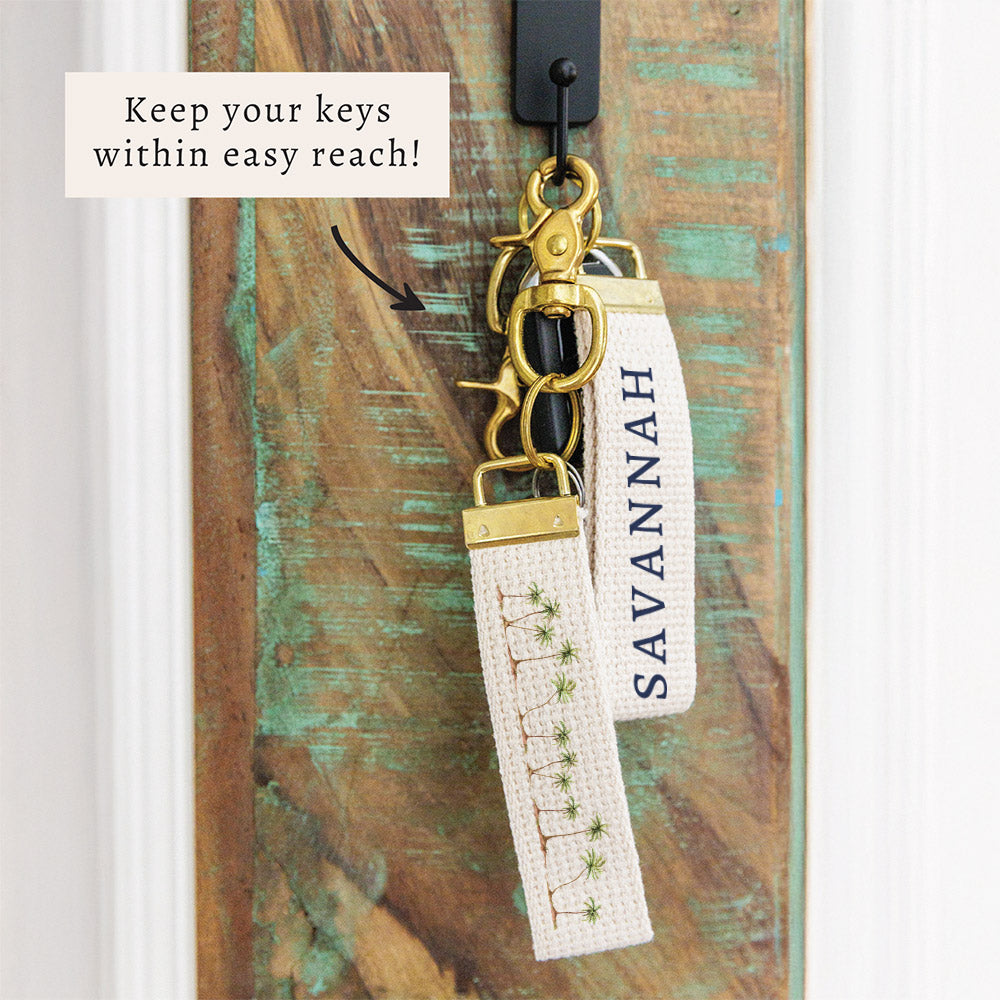 Palm Trees Personalized Keychain