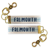 Blue Stripe Personalized Keychain